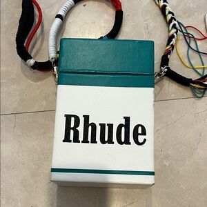 Rhude Teal and White Box Bag